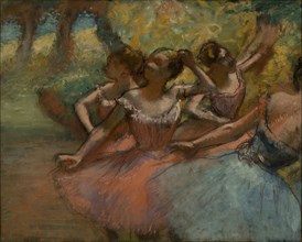 Four Ballet Dancer on Stage , 1885-1890. Creator: Degas, Edgar (1834-1917).
