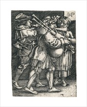 Two musicians and a woman. Creator: Beham, Hans Sebald (1500-1550).