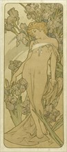 Iris (From the Series Flowers), 1898. Creator: Mucha, Alfons Marie (1860-1939).