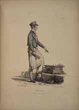 Shoeshiner. From the Series "Cris de Paris" (The Cries of Paris), 1815. Creator: Vernet, Carle (1758-1836).