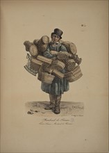 Basket seller. From the Series "Cris de Paris" (The Cries of Paris), 1815. Creator: Vernet, Carle (1758-1836).