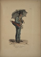 Umbrella seller. From the Series "Cris de Paris" (The Cries of Paris), 1815. Creator: Vernet, Carle (1758-1836).
