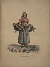 Grape seller. From the Series "Cris de Paris" (The Cries of Paris), 1815. Creator: Vernet, Carle (1758-1836).