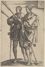 Two Torch-Bearers, 1538. Creator: Aldegrever, Heinrich (1502-1560).