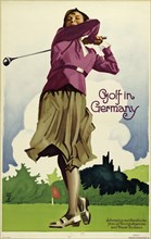 Golf in Germany, c. 1930. Creator: Hohlwein, Ludwig (1874-1949).