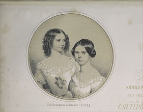 Portrait of Wilhelmine (1839-1911) and Amalie Neruda (1834-1890), 1851. Creator: Timm, Wassili (George Wilhelm) (1820-1895).