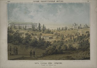 View of Kyiv. The Khreshchatyk, 1860. Creator: Timm, Wassili (George Wilhelm) (1820-1895).