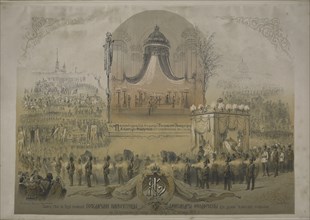 The funeral procession of Empress Alexandra Feodorovna (Charlotte of Prussia), wife of..., 1860. Creator: Timm, Wassili (George Wilhelm) (1820-1895).