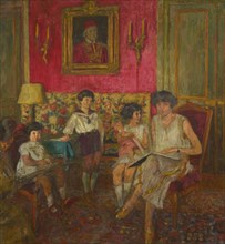 Madame Jean Bloch and her children, 1928-1929. Creator: Vuillard, Édouard (1868-1940).