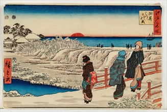 Susaki hatsu hinode (Sunrise on New Year's Day in Susaki), from the series: "Edo meisho"..., 1853. Creator: Hiroshige, Utagawa (1797-1858).