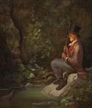 The angler at the forest stream, 1844. Creator: Spitzweg, Carl (1808-1885).