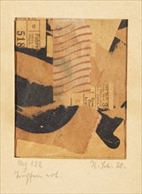 Mz 122 Tropfen rot. (Merzzeichnung), 1920. Creator: Schwitters, Kurt (1887-1948).
