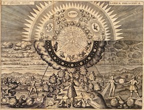 The Alchemical World Landscape, from Opus medico-chymicum by Johann Daniel Mylius, 1618. Creator: Merian, Matthäus, the Elder (1593-1650).