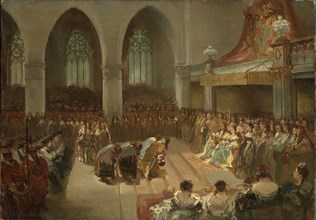 Anno 1689. The coronation of Wilhelm III. and Mary Stuart. Creator: Rochussen, Charles (1814-1894).