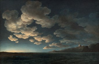 Full moon over the sea, c.1805-1810. Creator: Bagetti, Giuseppe Pietro (1764-1831).