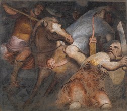Scena di combattimento (battle scene), c.1557. Creator: Gambara, Lattanzio (around 1530-1574).