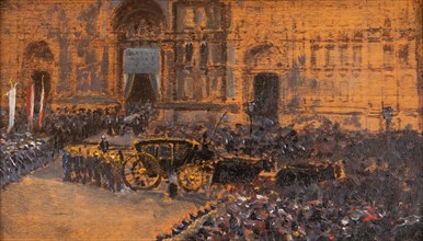 The funeral of Francesco Rizzoli, 1880. Creator: Sezanne, Augusto (1856-1935).