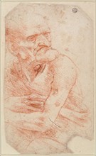 Study of an Old Man, Second half of the 15th century. Creator: Leonardo da Vinci (1452-1519).