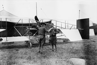 Army aeroplane - war games Lt. Geiger, 8/10/12, 1912. Creator: Bain News Service.