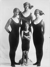 The four Dew Sisters in leotards, 1913. Creators: Bain News Service, George Graham Bain.