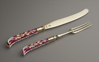 Set Of Six Dessert Forks And Knives, c1772. Creator: Richard Parr.