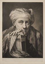 Man Wearing A Turban And Leaning On A Book, 1760. Creator: Thomas Frye.