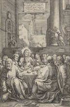 The Last Supper, plate 1 from The Passion of Christ, 1598. Creator: Hendrik Goltzius.
