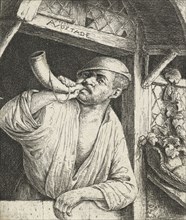 A baker blowing his horn, c.1648. Creator: Adriaen van Ostade.
