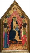 The Virgin and Child enthroned between four Angels, a Martyr Saint and Saint John the Baptist, 1340. Creator: Bartolommeo Bulgarini.