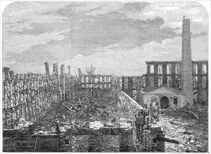 Ruins of Colonel Colt’s patent firearms factory at Hartford, Connecticut,...destroyed by fire, 1864. Creator: Unknown.