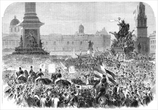 Garibaldi's visit to London: arrival at Charing-Cross, 1864. Creator: Unknown.