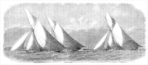 The Yacht Matches in the Thames: Royal London Yacht Club, May 30: the cutters off Southend, 1864. Creator: Smyth.