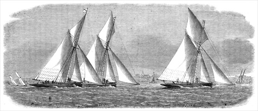 The Yacht Matches in the Thames: Prince of Wales Yacht Club, June 1: the race off East Tilbury, 1864 Creator: Smyth.