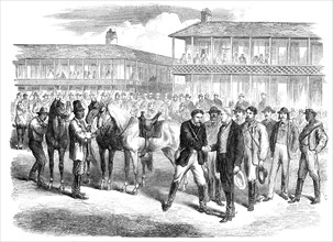 The Last Days of the Confederate Government...Jefferson Davis bidding farewell to his escort, 1865. Creator: Unknown.
