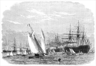 The International Naval Festival at Portsmouth: the French fleet leaving Spithead, 1865. Creator: Unknown.