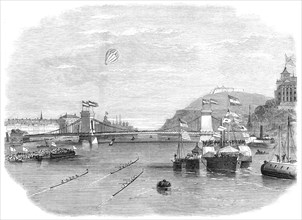 Regatta on the Danube at Buda-Pesth, during the visit of the Emperor of Austria, 1865. Creator: Unknown.
