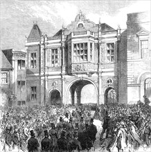 Opening of the new Corn Exchange at Aylesbury, 1865. Creator: C. R..