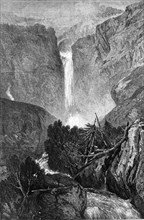 The Fall of the Reichenbach...Farnley Hall Collection of drawings by J.M.W. Turner, R.A., 1865. Creator: W. J. Linton.
