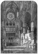 Statesmen's Corner, North Transept, Westminster Abbey, 1865.  Creator: Unknown.