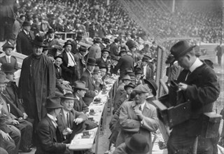 100 telegraphers, Polo Grounds, between c1910 and c1915. Creator: Bain News Service.