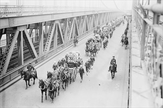 Funeral, Vera Cruz victims, crossing Manhattan Bridge, 1914. Creator: Bain News Service.