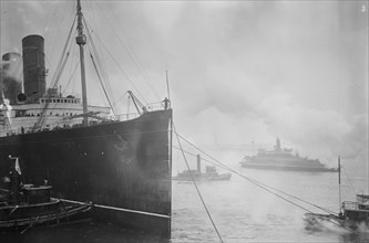 LUSITANIA -- Ship with fans, 1914. Creator: Bain News Service.