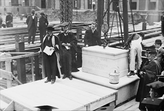 Laying cornor [i.e., corner] stone, Columbia. Pres. Butler & Dean Wheeler, 1911. Creator: Bain News Service.