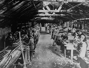 English women making aeroplane [i.e. aeroplane] shafts, between c1915 and c1920. Creator: Bain News Service.