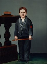 Portrait of a boy with double chin, after 1880. Creator: Unknown.