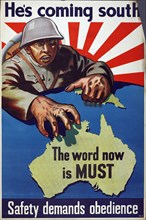 Poster, 'He's Coming South', 1942. Creator: Department of Information.