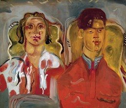 Double portrait No. 2 (Katharine and Anthony West), 1937. Creator: Frances Hodgkins.
