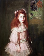Girl in pink,1907. Creator: George Henry.