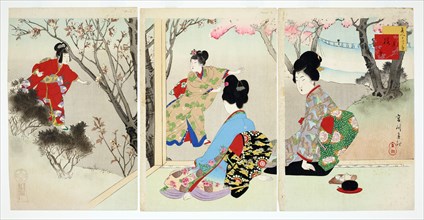 Bijin Junikagetsu (Beauties in the twelve months): March, 1898. Creator: Shuntei Miyagawa.