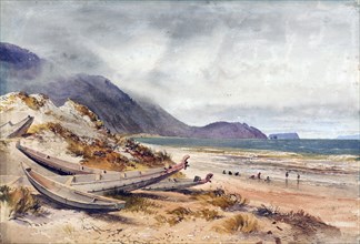 Near Paekakariki, Cook Strait, 1868. Creator: Nicholas Chevalier.